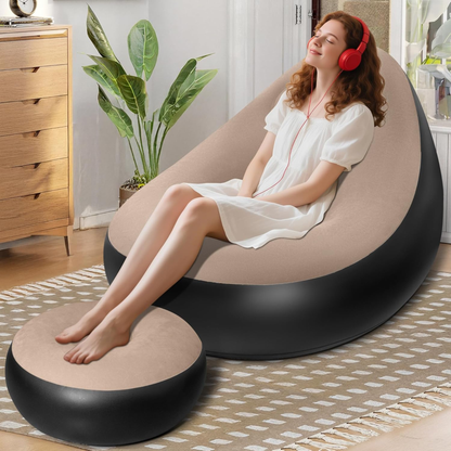 SOFA CAMA INFLABLE CON REPOSAPIES